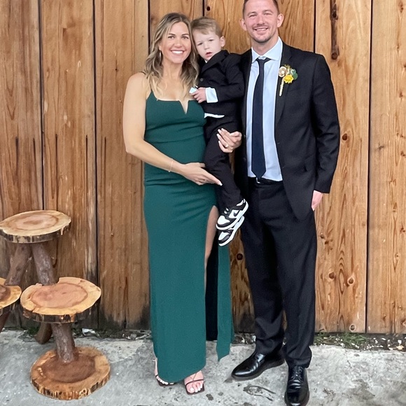 Lulus Chic Contender Emerald Green Notch Neck Maxi Dress - worn once! - Picture 6 of 6